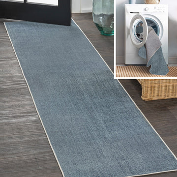 Twyla Classic Solid Low-Pile Machine-Washable Area Rug